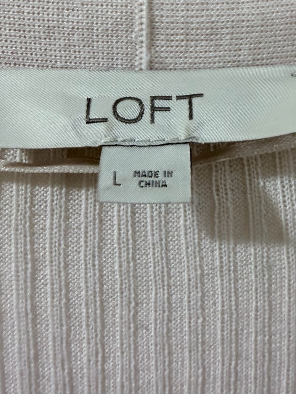 LOFT Ribbed Crewneck Top in Pale Pink